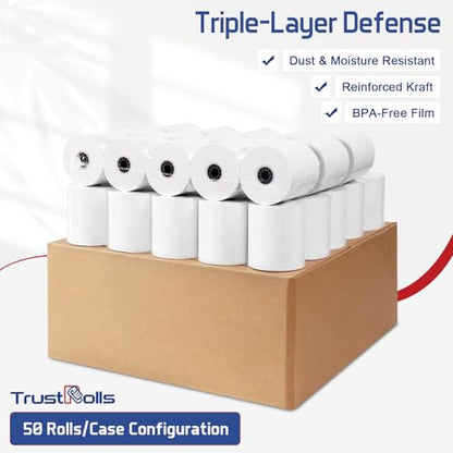 (100 Rolls) Premium 2 1/4 x 85 Thermal Paper Rolls - BPA Free Credit Card Receipt Paper for POS, ATM & Restaurant Printers - size: 100 Rolls 2 1/4" x 85' Thermal Paper