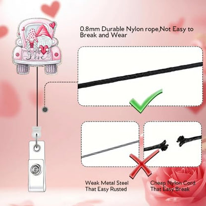 RIICFDD Badge Reel Valentine's Day Pink Truck Badge Holder 1 Pcs - color: Cute Styl 41