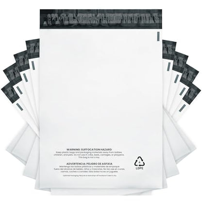 10x13 Heavy-Duty Poly Mailers – 30-Pack, White 3 Mil Thick Shipping Bags – Waterproof, Tear-Resistant, Recyclable Envelopes for Small Business & Clothing - size: 10" x 13"