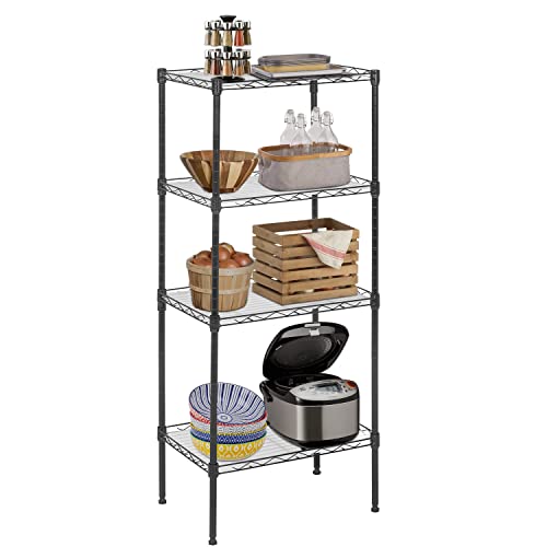 FDW | 4-Tier Wire Shelf | 18" x 12" x 44" | Black - color: Black, size: 18×12×44