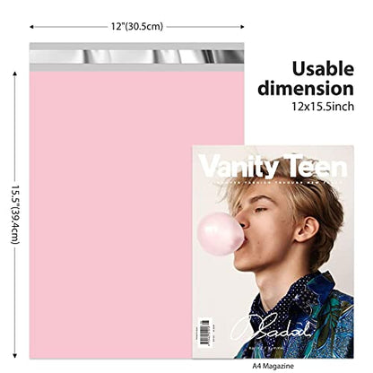Fuxury Poly Mailers 12x15.5" 50 Pcs,Durble Shipping Bags For Clothes,Pink - color: Light Pink, size: 12x15.5" 50pcs