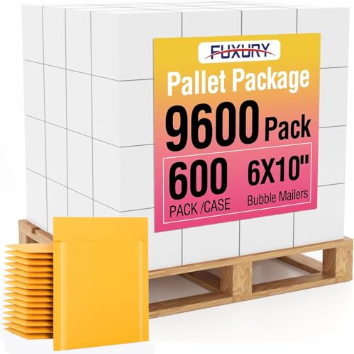 Fuxury Kraft Bubble Mailer 6x10" 9600Pack Usable Size 6x9" Padded Envelopes - color: Yellow, size: 6x10" 9600PC