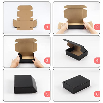 Hoikwo 40 Pack Black 7x5x2 Shipping Boxes - color: Black(Glossy), size: 7x5x2-40 Boxes