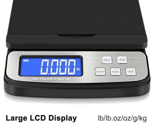 Fuzion Shipping Scale - Digital Postal Scale 90lb x 0.1oz, Flip-up Platform - color: Black