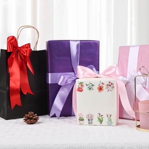 NESCCI 200 Yards Ribbon,1-1/2 Inch Satin Ribbon,Single Face Satin Ribbons - color: 8 Colors-A, size: 1-1/2 Inch | 25 yards