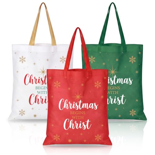 Hosuly 15 Pcs Large Christmas Tote Bags Gift 15 x 17 Inch - style: Christmas