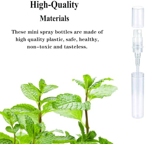 Mini Spray Bottles 70PCS 5ML Clear Plastic Empty Sample Containers Fine Mist Perfume Travel Refillable Spray Bottle Perfume Atomizer Small Travel Size Spray Bottle for Cleaning, Essential Oils - size: 5ml 70 Pcs