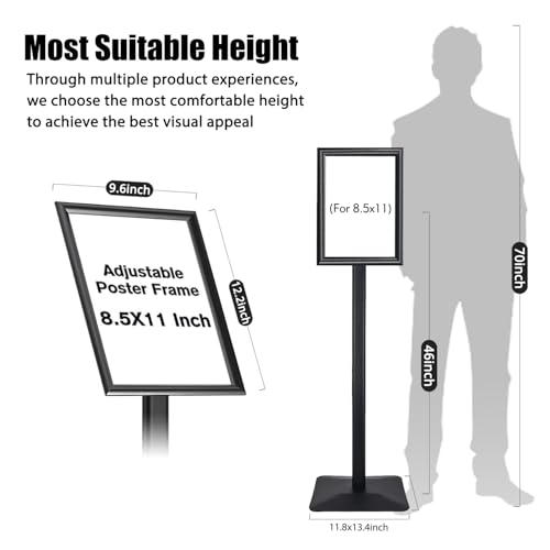 Sign Stand for Display, Ultra Stable Heavy Duty Pedestal Signage Holder - size: 8.5x11 3Pack, style: Black