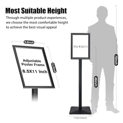 Sign Stand for Display, Ultra Stable Heavy Duty Pedestal Signage Holder - size: 8.5x11 3Pack, style: Black