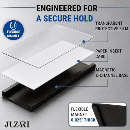 10 Pack Magnetic Label Holder 2x4 Inch - Magnetic Labels for Shelving, File Cabinet & Locker Name Plates - Magnet Labels for Steel Shelves & Racks - Includes Paper Inserts & Clear Plastic Protectors - size: 2" x 4"