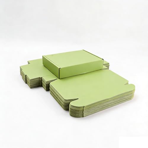 KAXILU Green Tea Cardboard Boxes Shipping Packaging Boxs 20pcs Shipping Boxs Suitable E-Commerce Packaging Small L8xW5.5xH1.5 inch - color: Green Tea-2, size: Small-L8xW5.5xH1.5 inch