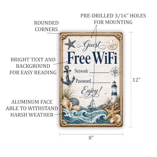 Free WiFi Coastal Business Sign - style: Free WiFi