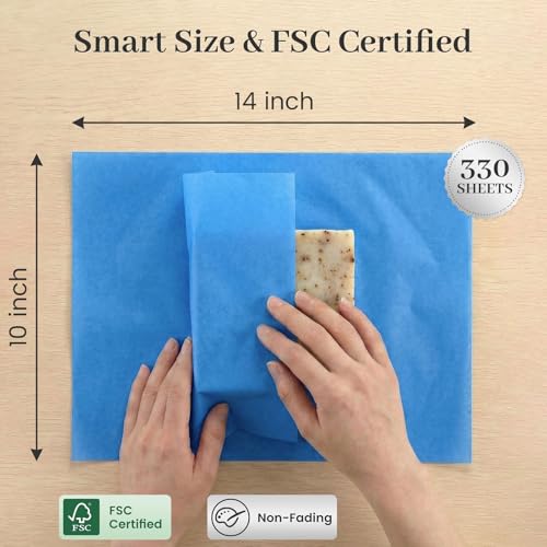Koogel 330 Sheets Blue Tissue Paper, 14 X 10 inches - color: Blue
