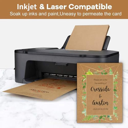Goefun 24 Sheets 80lb Kraft Brown Cardstock 8.5 x 11 - color: brown, size: 8.5x11