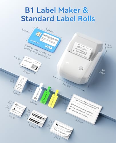 NIIMBOT B1 Label Maker, 2Inch Bluetooth Label Printer for Home, Grey - color: Grey, size: Printer+Tape