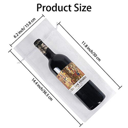HRX Package 30pcs Mesh Organza Wine Bags for Gift Giving (White) - color: White