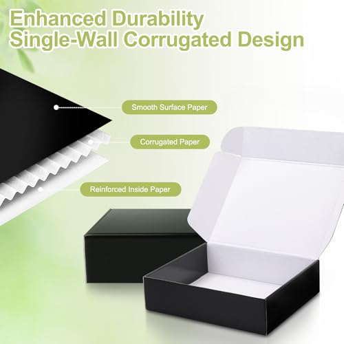 Large Shipping Boxes 20 Pack, 12x9x4 Inch Mailer Boxes, Black - color: Black, size: 12-9-4 Inch