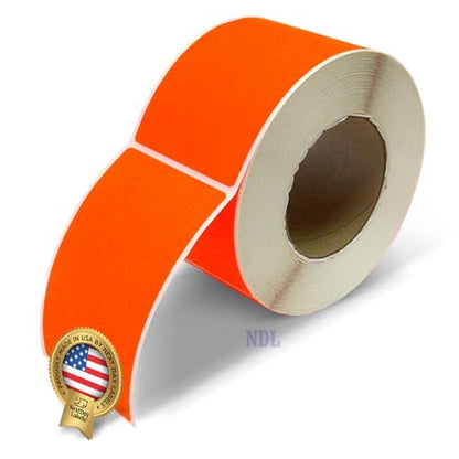 NextDayLabels 500 Rectangle Stickers, Color Coding Labels Roll, (3" x 5") - color: Fluorescent Red