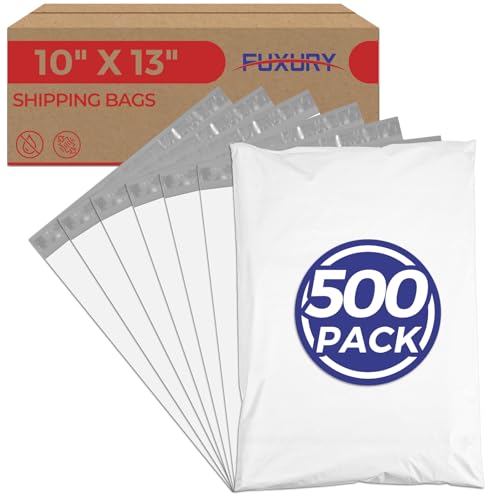 Fuxury Poly Mailers 10x13" 500pcs, Shipping Bags Bulk for Clothes,White - color: White, size: 10x13" 500pcs