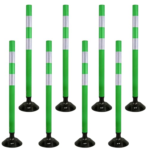 OrangeStar 8-Pack 48" Traffic Cones with Spring Base - color: Green, size: 48 in