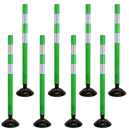 OrangeStar 8-Pack 48" Traffic Cones with Spring Base - color: Green, size: 48 in