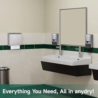 anydry Manual Liquid Soap Dispenser Wall Mount 27oz Large Capacity Silver - color: Silver