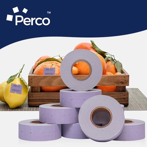 Perco 2 Line Lavender Labels - 24,000 Blank Price and Date Gun Labels for Perco 2 Line Price and Date Guns - 32 Rolls, 4 Sleeves - Made in USA - color: Lavender, size: 4 Sleeves