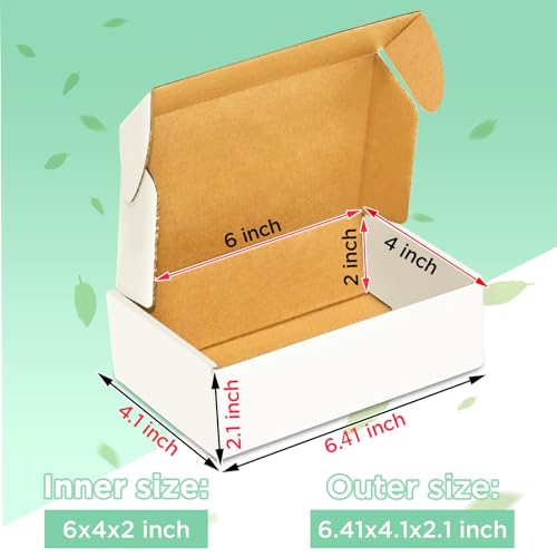 50 pack Small Shipping Box,6x4x2''Corrugated Mailer,YUNSY-BOX Cardboard Box - size: 6X4X2