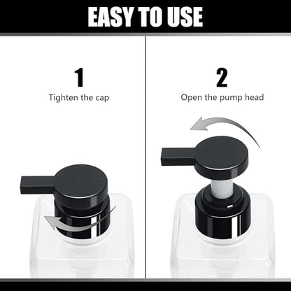 Soap Dispenser Set, YACAYACE 16.9oz Clear Shampoo and Conditioner - color: Clear, size: 2.5"L x 2.5"W x 7.6"H
