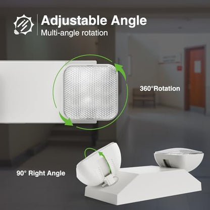 FREELICHT 10Pack Emergency Lights for Business, Square Heads, 90min Battery - size: 10 pack