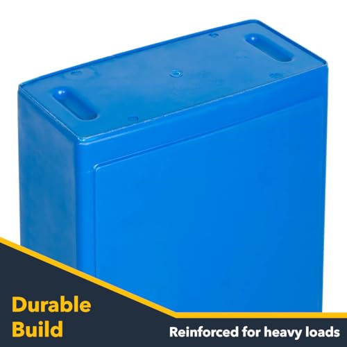 Slim Recycle Container with Lid, Heavy-Duty 23 Gallon Trash Can, Commercial Recycle Bin, Durable Plastic Waste Bin, Garbage Can for Restaurant, Garages, Kitchens, Office, Blue - color: Blue, size: 23 Gallon with Lid