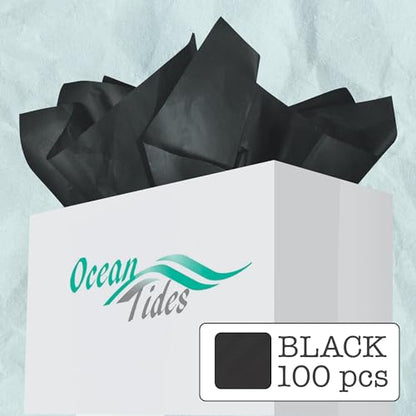 Tissue Paper for Gift Bags - 100 Sheets 14x20in Wrapping Paper, Black - color: Black, size: 100 Count, 14 x 20 in