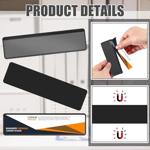 Gilprop 30 Pcs Magnetic Label Holders Pallet Rack 4.3x1.2 in Magnetic Label - color: Black, size: 4.3 x 1.2 Inch