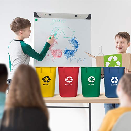 Acrimet Recycling Wastebasket Bin, 3.25 Gal / 13 Qt, 4-Pack