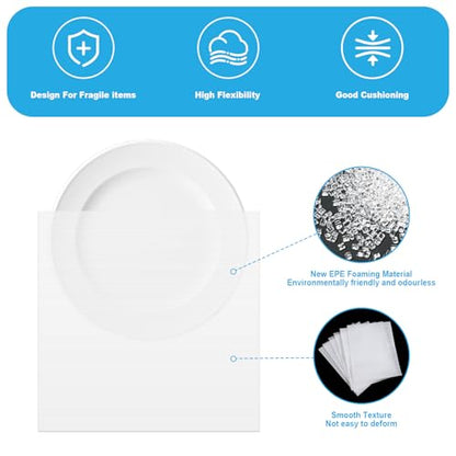560 Pcs Packing Foam Pouches Kit with Fragile Label Sheet 4 Sizes Cushion Wrap Material for Transportation Moving Supplies Kitchen Dish Plate Glasses Cup(14 x 14'',12 x 12'',12 x 7.5'',7.5 x 7.5 inch)