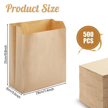 Tenceur 500 Pcs Waxed Kraft Sanitary Napkin Disposal Bags 7.5x10x3.5 in