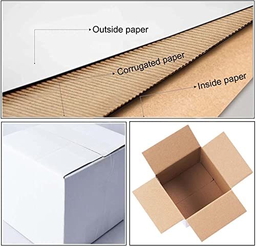 Calenzana 6x6x6 Inches Shipping Boxes Set of 25, White Corrugated Cardboard Box for Packing Mailing Small Business - size: 6x6x6, style: 25 Pack
