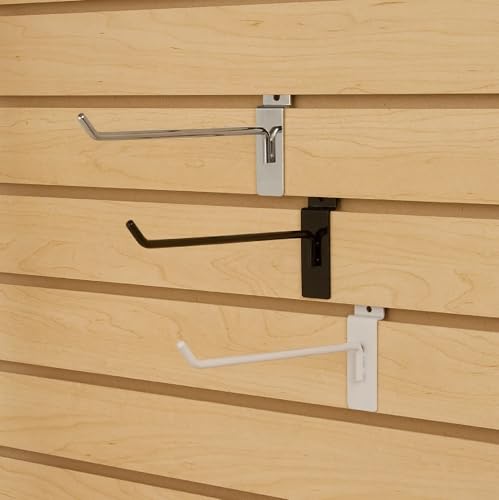 Econoco Slatwall Deluxe Hooks, Metal, 96 Pack, 4in - color: Black, size: 4" Length