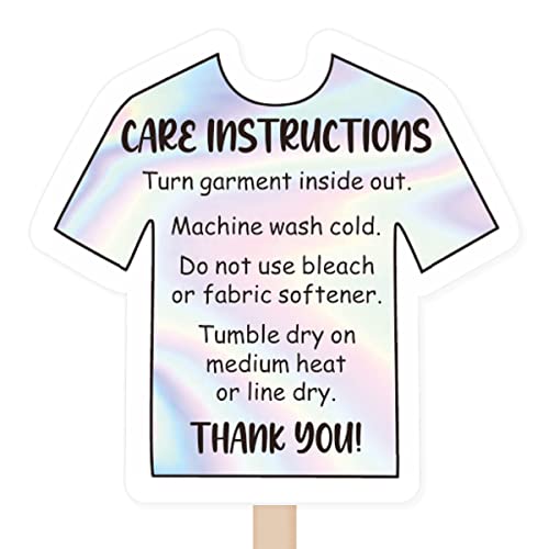 Washing Instruction Cards,Tshirt Cleaning Care Instruction Insert - style: Care Instructions