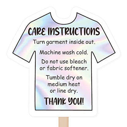 Washing Instruction Cards,Tshirt Cleaning Care Instruction Insert - style: Care Instructions