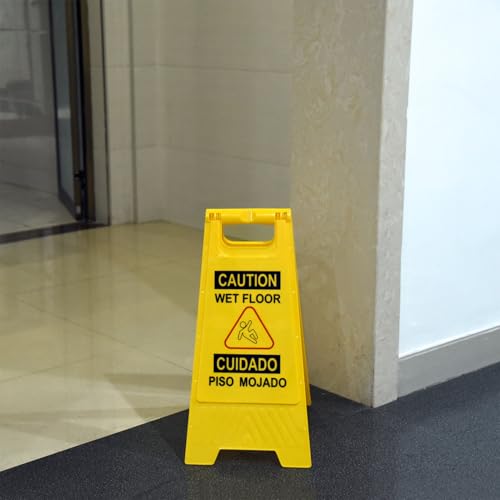 12-Pack A-Frame Double-Sided Bilingual Caution Wet Floor Signs