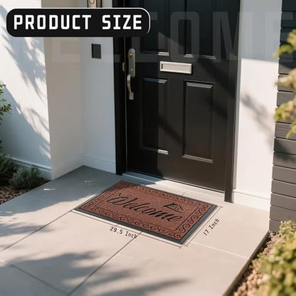 Yimobra Artificial Grass Welcome Mat, 29.5 x 17 in, Maroon - color: Maroon, size: 29.5x17 Inch