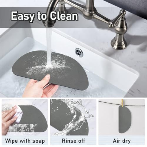 LOPNUR 2 Pack Refrigerator Drip Tray Catcher, 8.3"x3.7" Semi-Circle, Grey - color: Grey, size: Semi Circle - 8.3"x3.7"