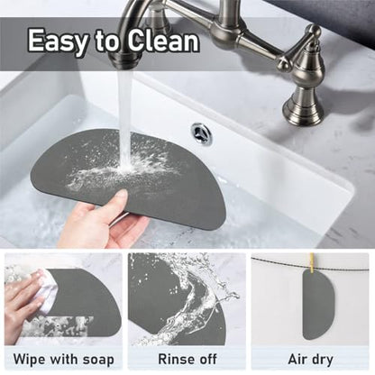LOPNUR 2 Pack Refrigerator Drip Tray Catcher, 8.3"x3.7" Semi-Circle, Grey - color: Grey, size: Semi Circle - 8.3"x3.7"