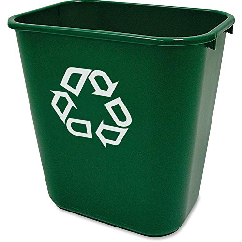 Rubbermaid Commercial Products Resin Deskside Recycling Can, 7-Gallon, Green Recycling Symbol, Plastic, for Bedroom/Bathroom/Office, Fits Under Desk/Sink/Cabinet - color: Green, size: 7 Gallons