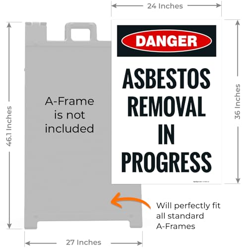 OSHA Danger Asbestos Removal in Progress Sidewalk Sign Kit, - size: 24x36 Inches, style: 2 Pack - Replacement Panels