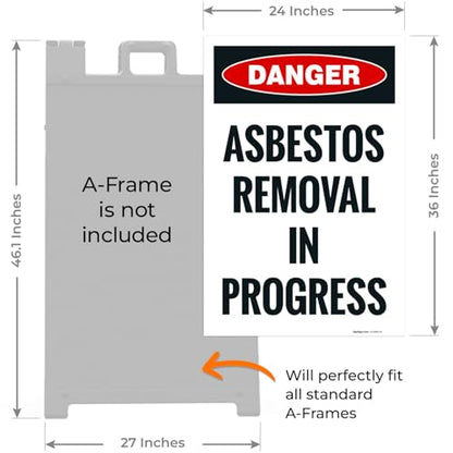 OSHA Danger Asbestos Removal in Progress Sidewalk Sign Kit, - size: 24x36 Inches, style: 2 Pack - Replacement Panels