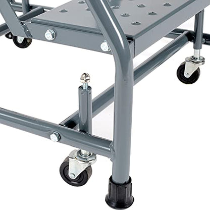 Ballymore H318P Perforated 16" W 3 Step Steel Rolling Ladder 10" D Top Step