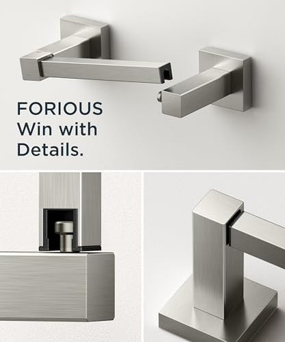 FORIOUS Commercial Toilet Paper Holder Wall Mount Bathroom Tissue Holder - color: Stainless Steel