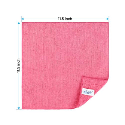 HOMEXCEL Pink Microfiber Cleaning Cloth, Microfiber Towels for Car, 12 Pack - color: Pink